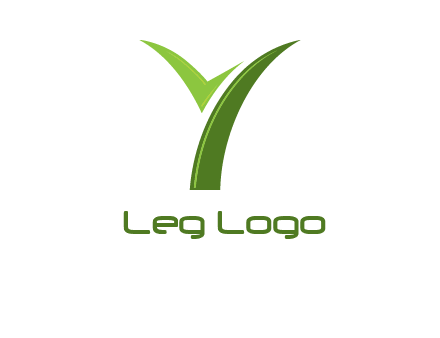 Letter Y in leaf