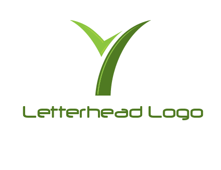 Letter Y in leaf