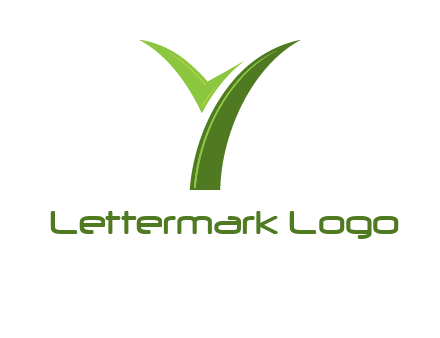 Letter Y in leaf