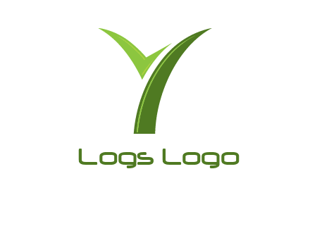 Letter Y in leaf