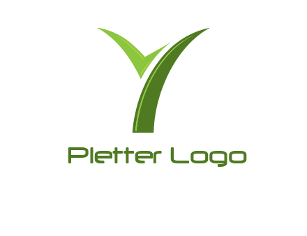 Letter Y in leaf