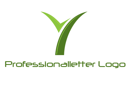 Letter Y in leaf