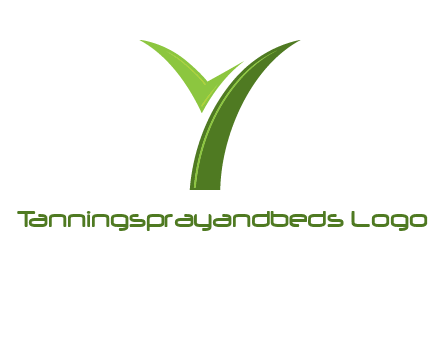 Letter Y in leaf