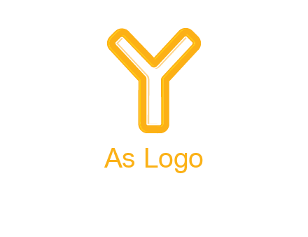 line art letter Y