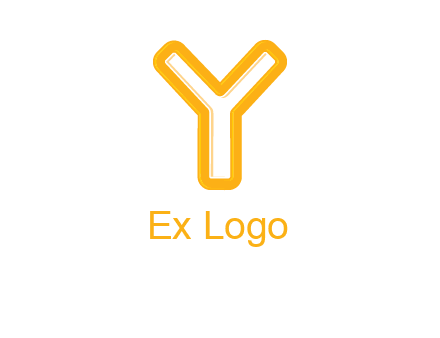 line art letter Y