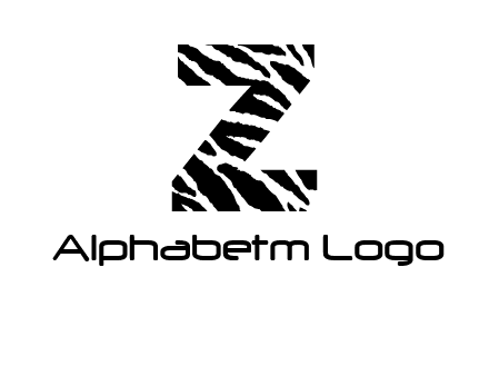 letter Z with zebra pattern