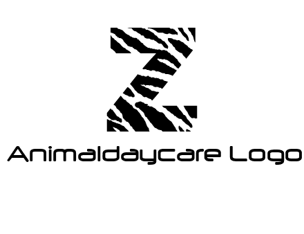 letter Z with zebra pattern