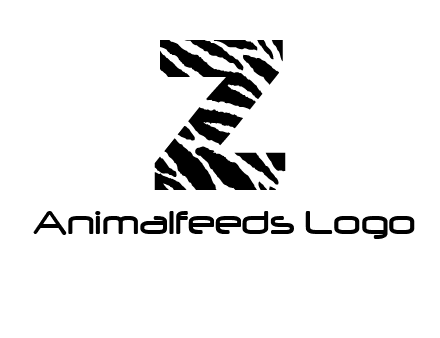 letter Z with zebra pattern