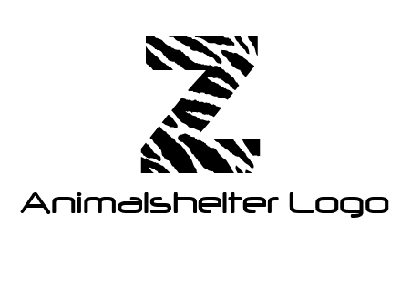 letter Z with zebra pattern