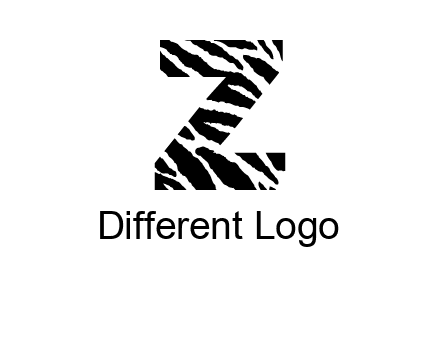 letter Z with zebra pattern