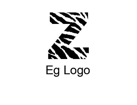 letter Z with zebra pattern