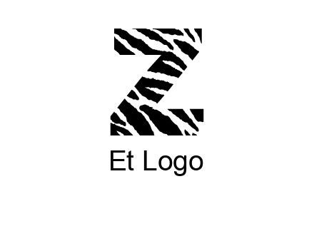 letter Z with zebra pattern