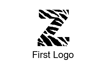 letter Z with zebra pattern