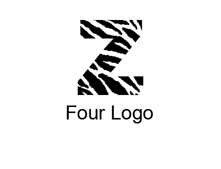 letter Z with zebra pattern