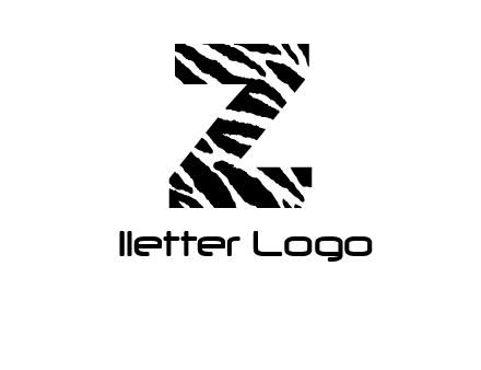 letter Z with zebra pattern