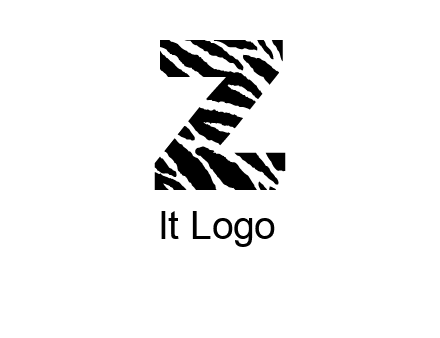 letter Z with zebra pattern