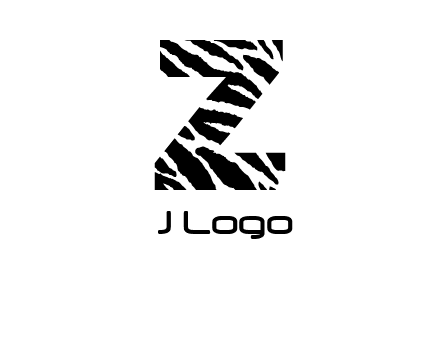 letter Z with zebra pattern