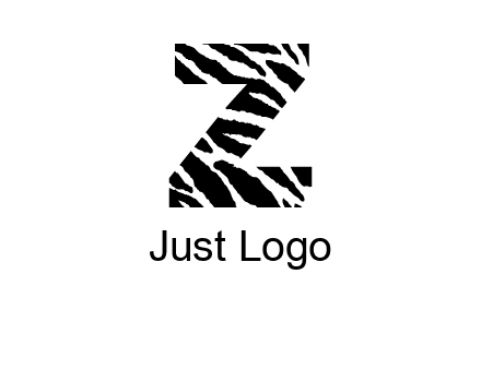 letter Z with zebra pattern