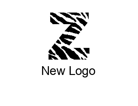 letter Z with zebra pattern