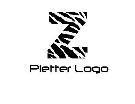 letter Z with zebra pattern