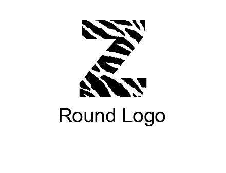 letter Z with zebra pattern