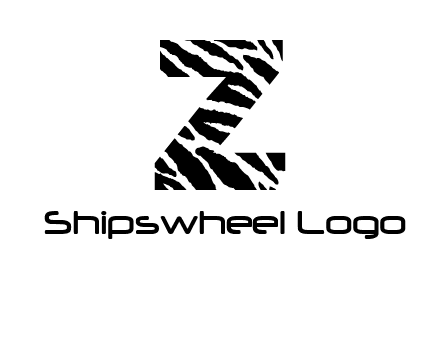 letter Z with zebra pattern