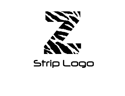 letter Z with zebra pattern