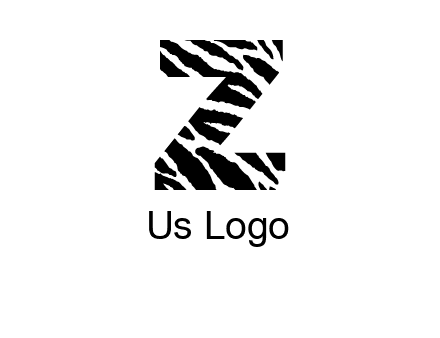 letter Z with zebra pattern