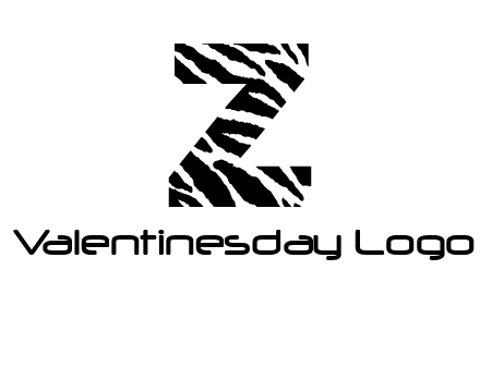 letter Z with zebra pattern