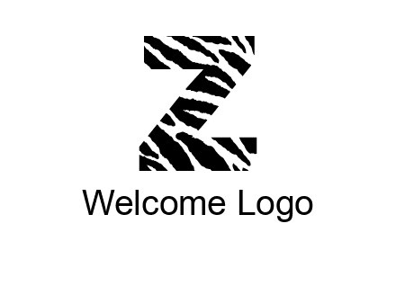 letter Z with zebra pattern