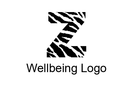 letter Z with zebra pattern