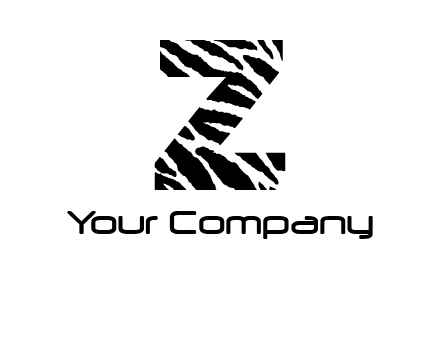 letter Z with zebra pattern