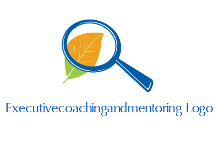 magnifying glass over leaf research logo