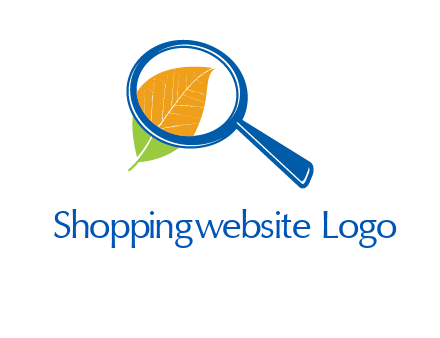 magnifying glass over leaf research logo