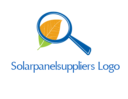 magnifying glass over leaf research logo