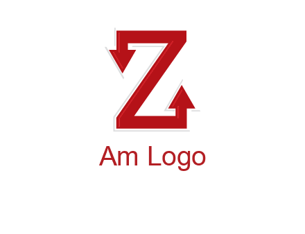 Z letter with arrow