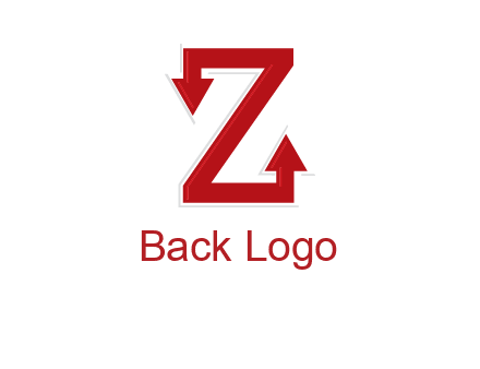 Z letter with arrow
