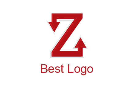 Z letter with arrow