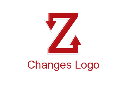 Z letter with arrow