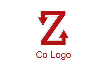Z letter with arrow