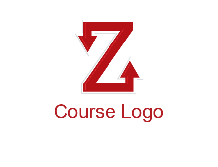 Z letter with arrow