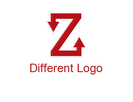 Z letter with arrow