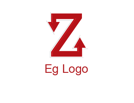 Z letter with arrow