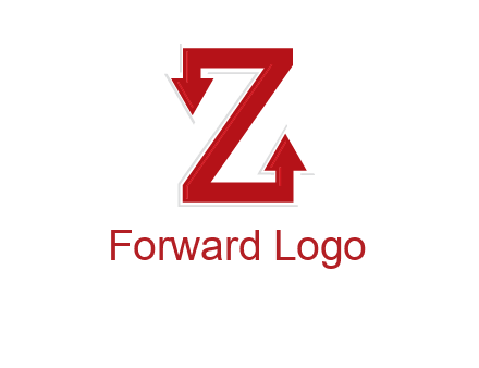 Z letter with arrow