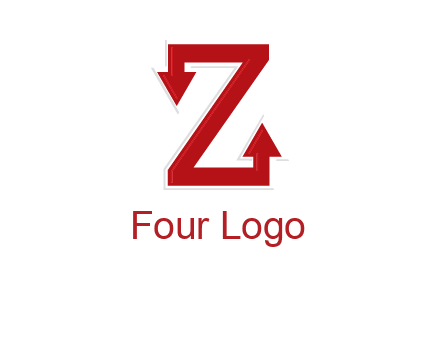 Z letter with arrow