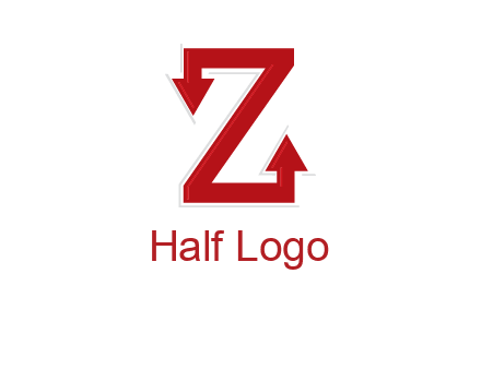 Z letter with arrow