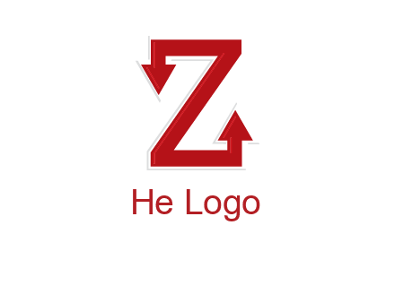 Z letter with arrow