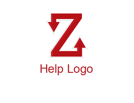Z letter with arrow