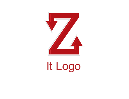 Z letter with arrow