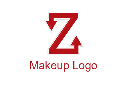 Z letter with arrow